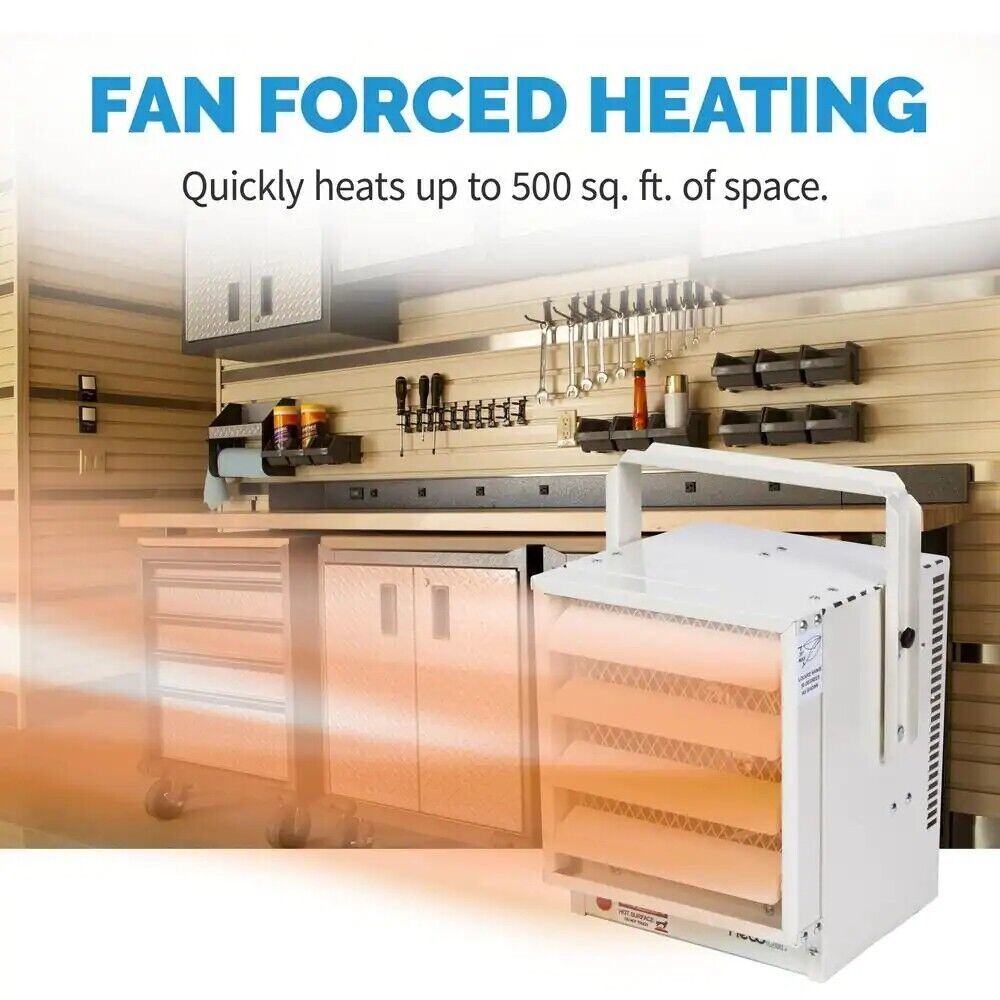 Ceiling-Mounted 240V Electric Shop Garage Heater – 17,060 BTU, 5000-Watt