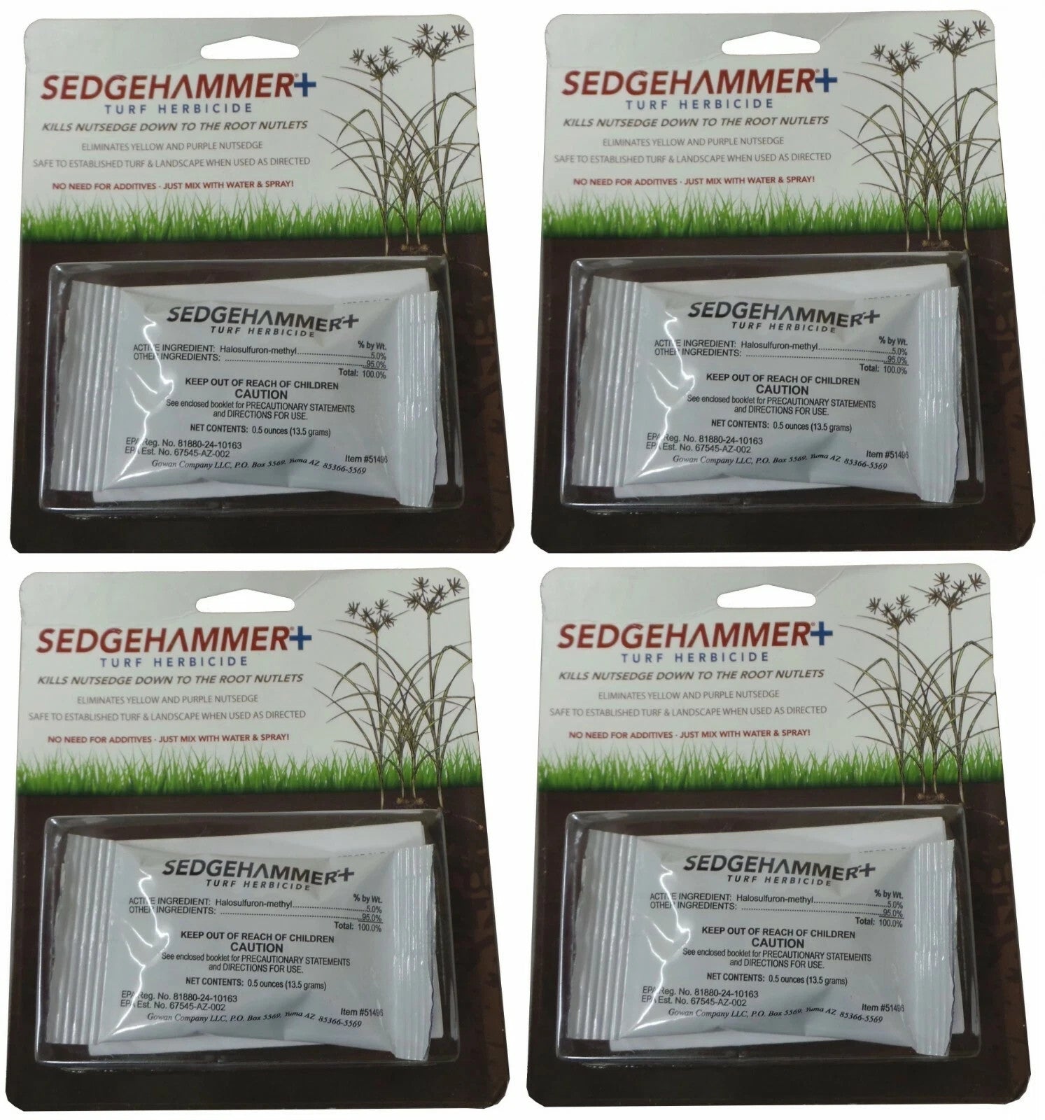 Sedgehammer + Plus Turf Herbicide 5% Halosulfuron (Nutsedge Control) - 4 Packets