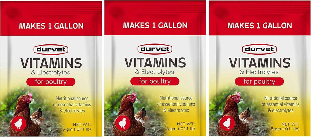 Vitamins & Electrolytes for Poultry 5 Gram 3 Pack Makes 3 Gallons
