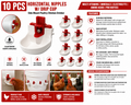 10PCS Red Horizontal Chicken Drinking Nipples with Drip Cups CK2