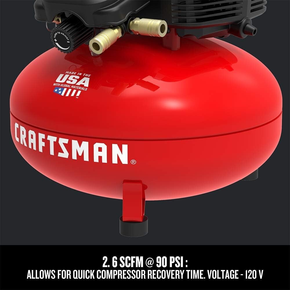 new Air Compressor 6 Gallon Pancake OilFree with 13 Piece Accessory Ki
