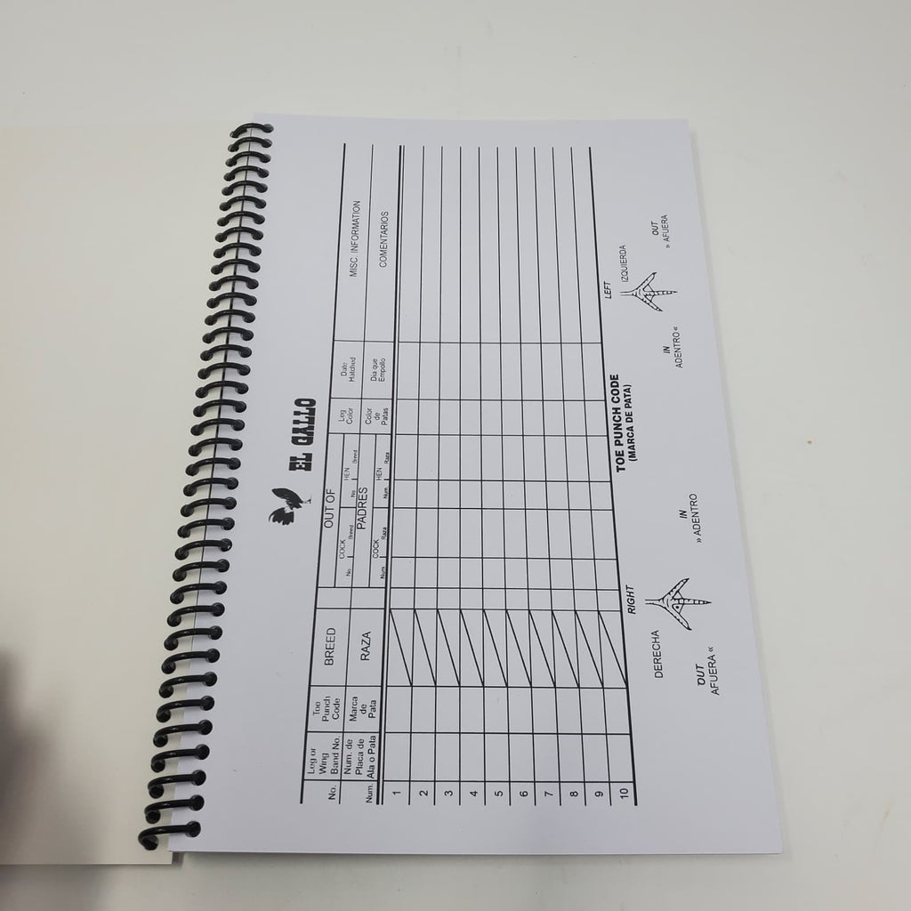 Breeding Register Tracking Book Poultry Chicken Gallos control  flock’s future