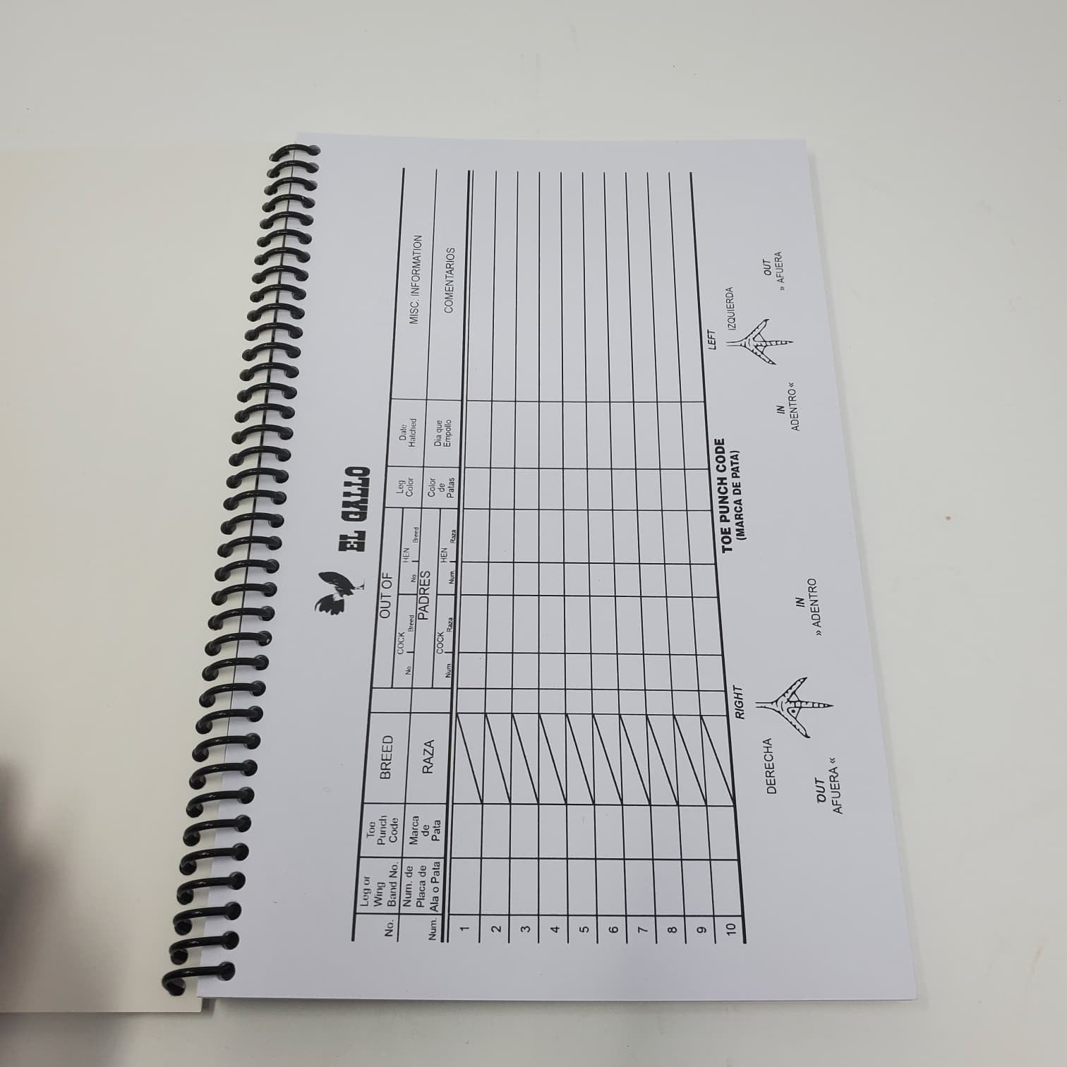 Breeding Register Tracking Book Poultry Chicken Gallos control  flock’s future