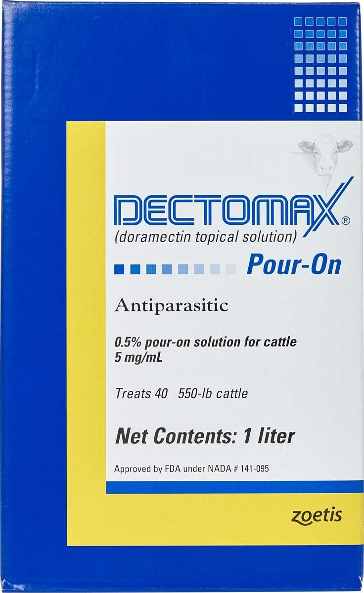 new Pour-on Cattle Dewormer roundworms lungworms grubs lice and mites 1 Liter