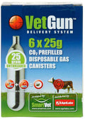 CO2 Propellant for VetGun Livestock Health Supplies 6x25gm cartridge 90 discharg