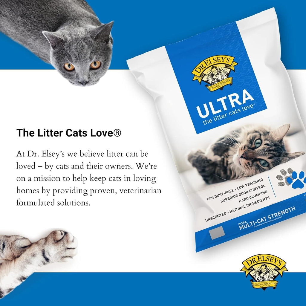 Premium Clumping Cat Litter Ultra - 99.9% Dust Free Low Tracking Hard Clumpi