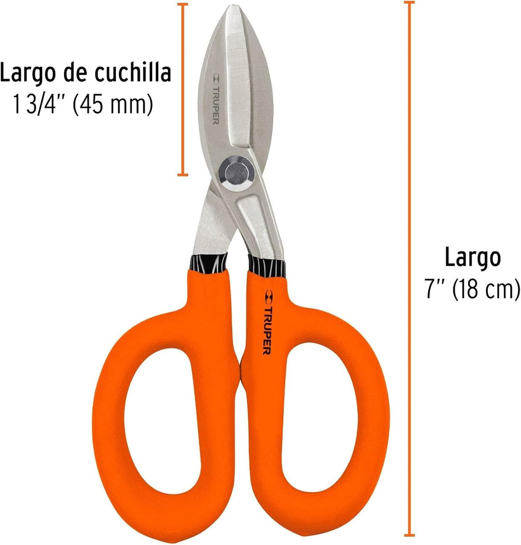 Truper Scissors Hojalatero 7' Gamefowl Tijeras Durable & Precision Tool for Game