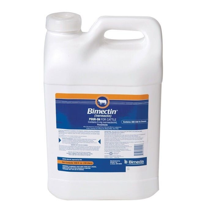 POUR-ON CATTLE COW DEWORMER  For roundworms lungworms grubs lice 10 Liter