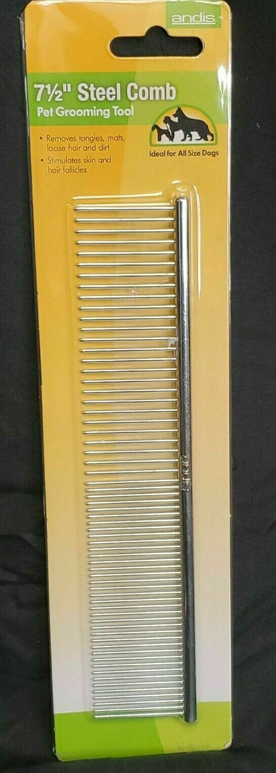7 1/2" FINE COARSE Greyhound Style COMB*Pet Grooming ANDIS Pro STAINLESS STEEL