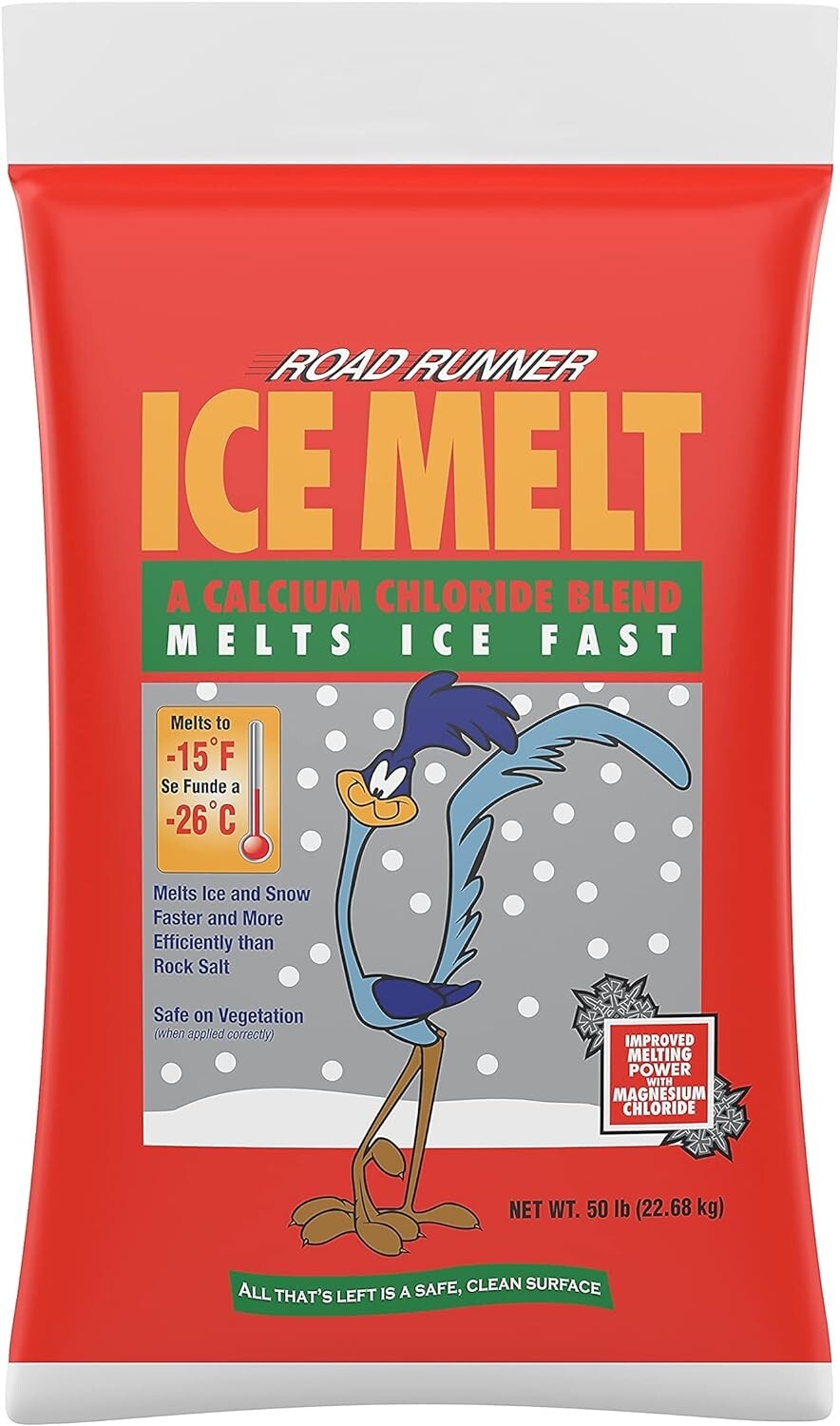 new Road Runner Ice Melt; 50lb. Bag Premium blend with strong melting power