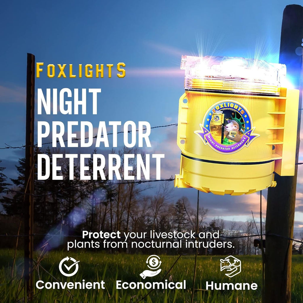 Fox Lights Night Predator Deterrent Control Light w Flashing LEDs  Animal Repel