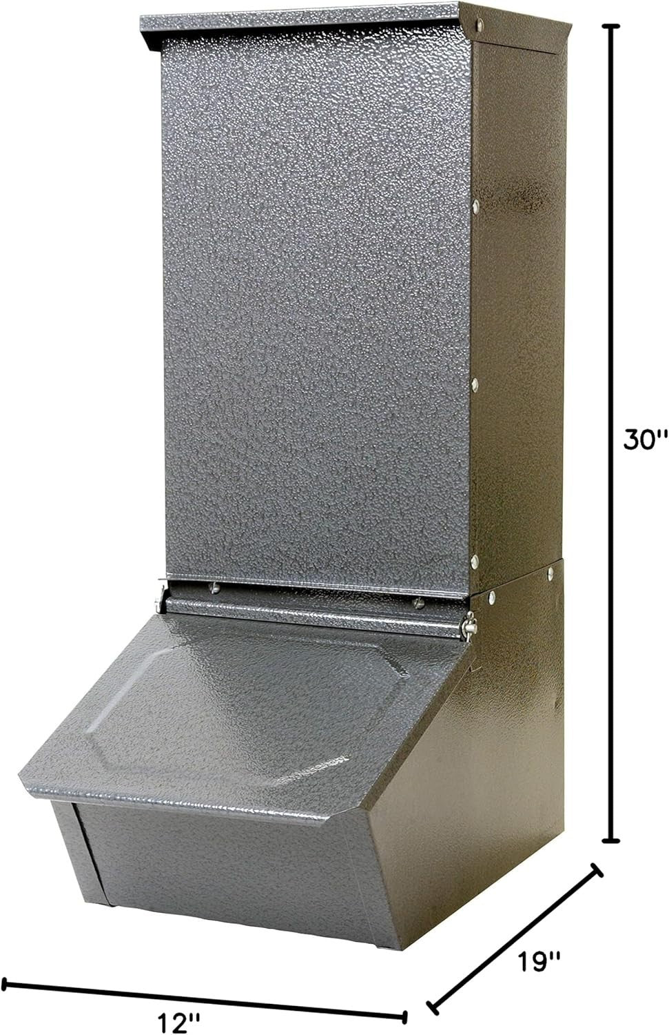 hog swine Feeder, 50 lb, Gray galvanized steel mounted wall/ rail /freestanding
