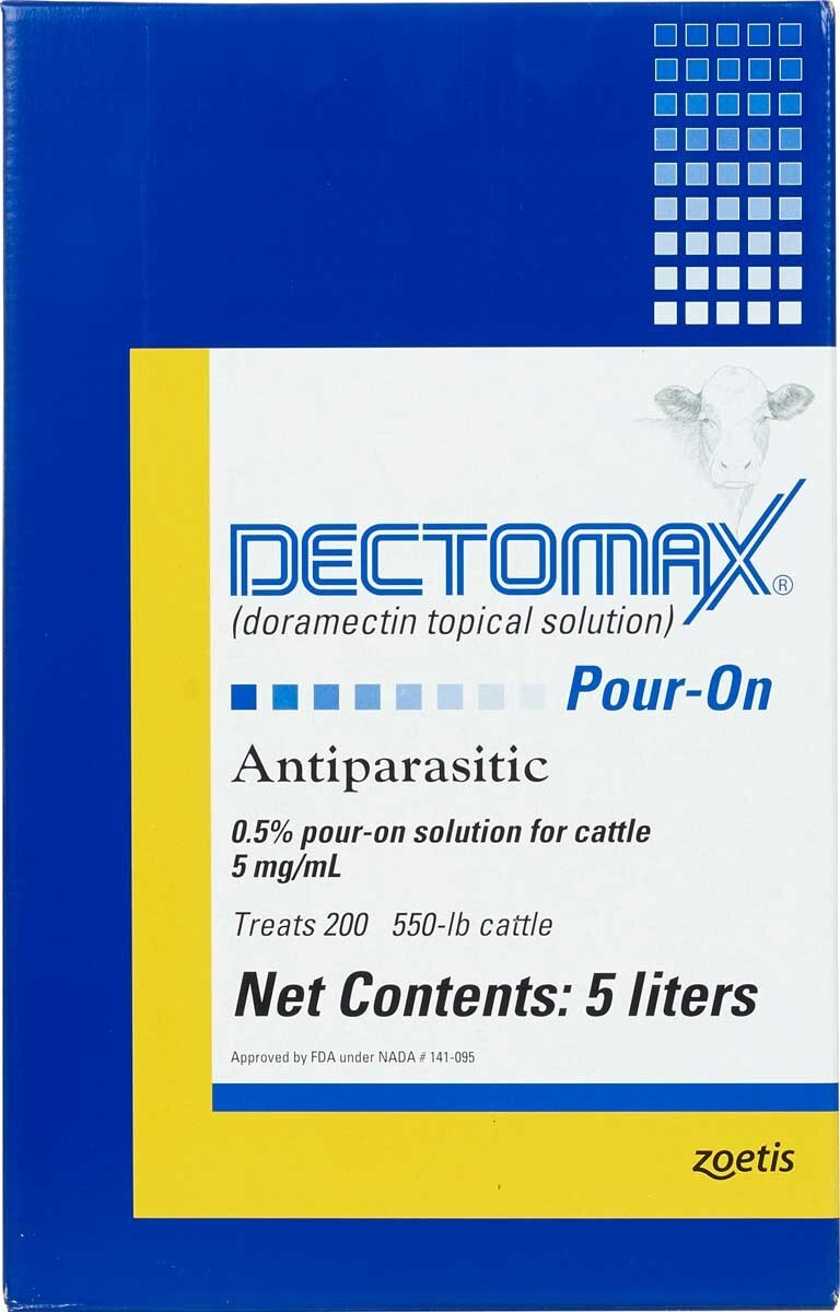 new Pouron Cattle Dewormer roundworms lungworms grubs lice and mites 5 Liter