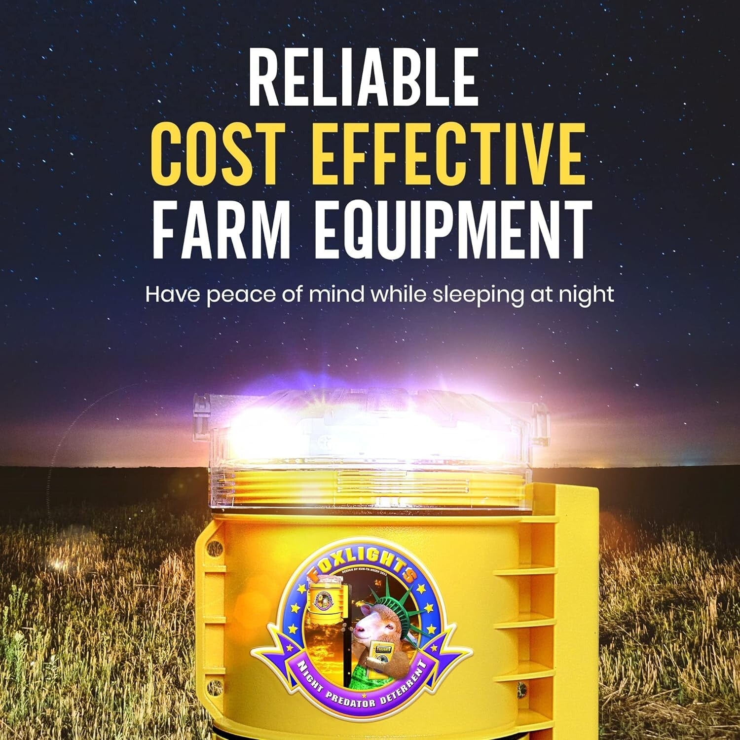Fox Lights Night Predator Deterrent Control Light w Flashing LEDs  Animal Repel