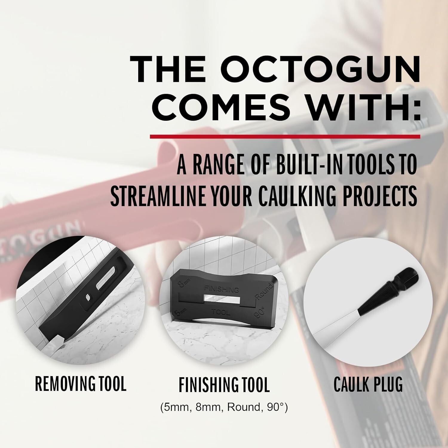 Newborn Octogun 930-GTD Drip-Free Caulking Gun - Gator Trigger Grip | Fits 1/10