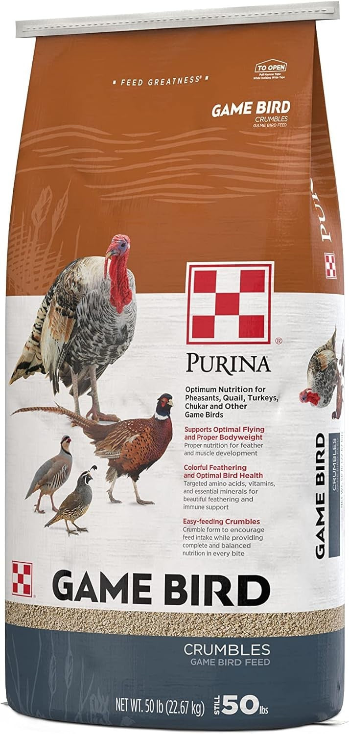 Game Bird Maintenance Crumble Feed | 50 Pound (50 LB) Bag Millet, optimum levels