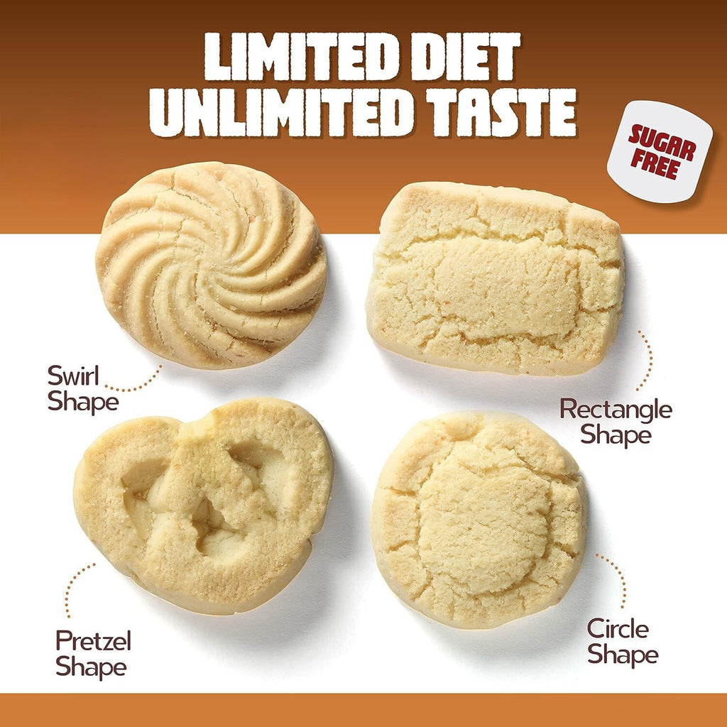 Sugar Free Butter Cookies 36 Count Traditional Danish Cookies, Premium Assorted