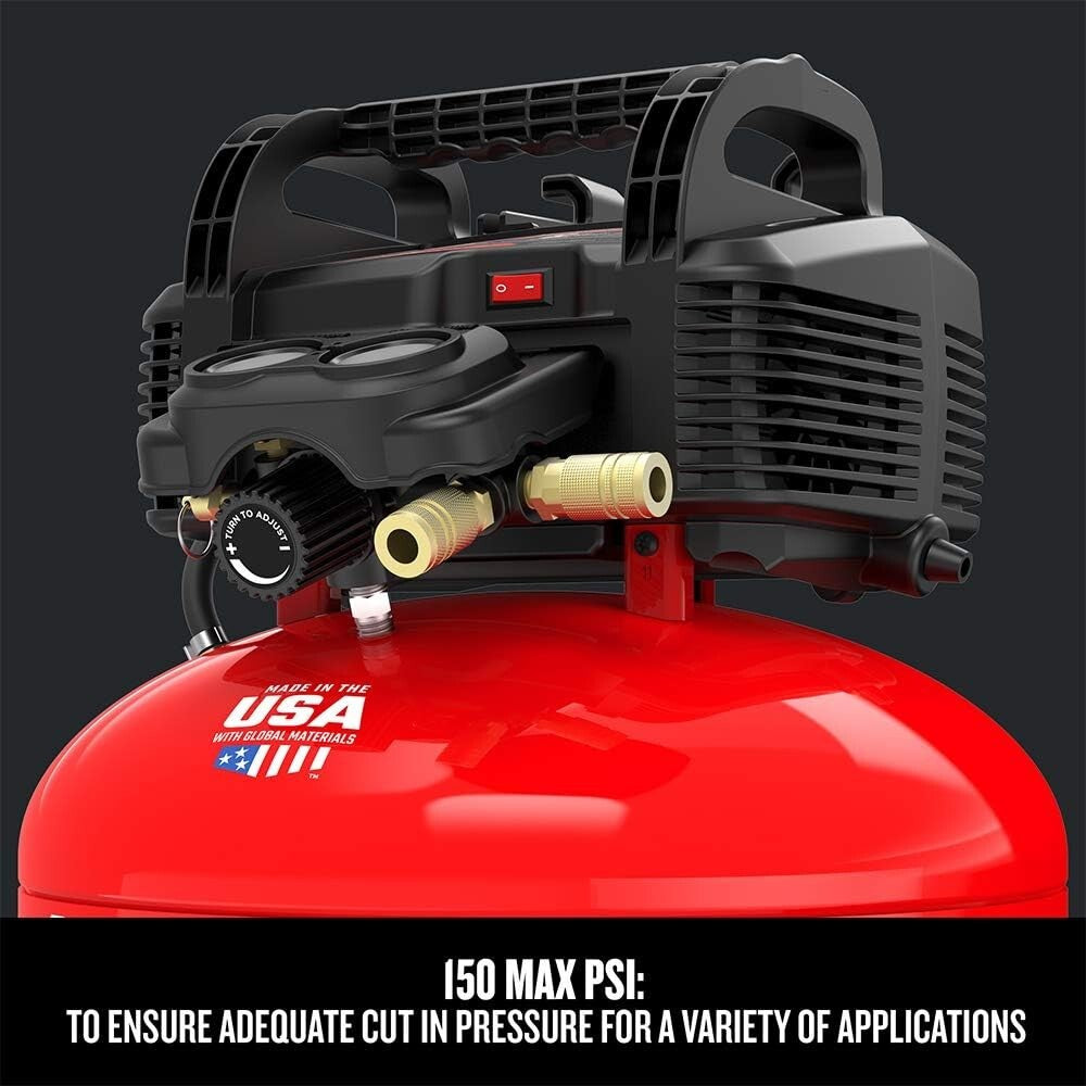 new Air Compressor 6 Gallon Pancake OilFree with 13 Piece Accessory Ki