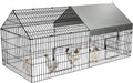 Chicken Coop 86"×40" Chicken Run Pen for Yard with Cover Outdoor Metal Portable