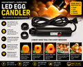 High Intensity LED Egg Candler Incubator Hatchery Light with 2 Adaptors