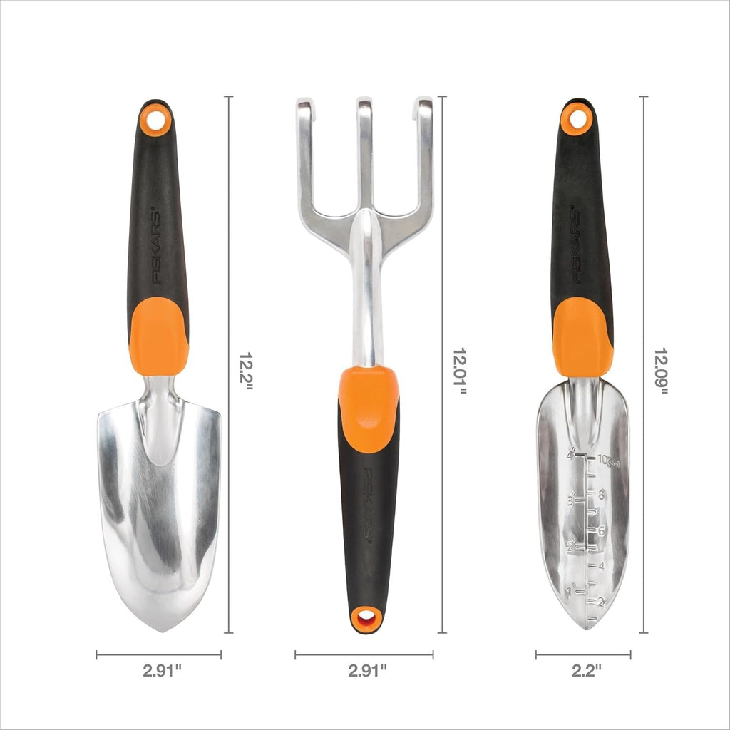 Gardening Tool Set 3 Pack Includes Rust Resistant Trowel Transplanter and Cul