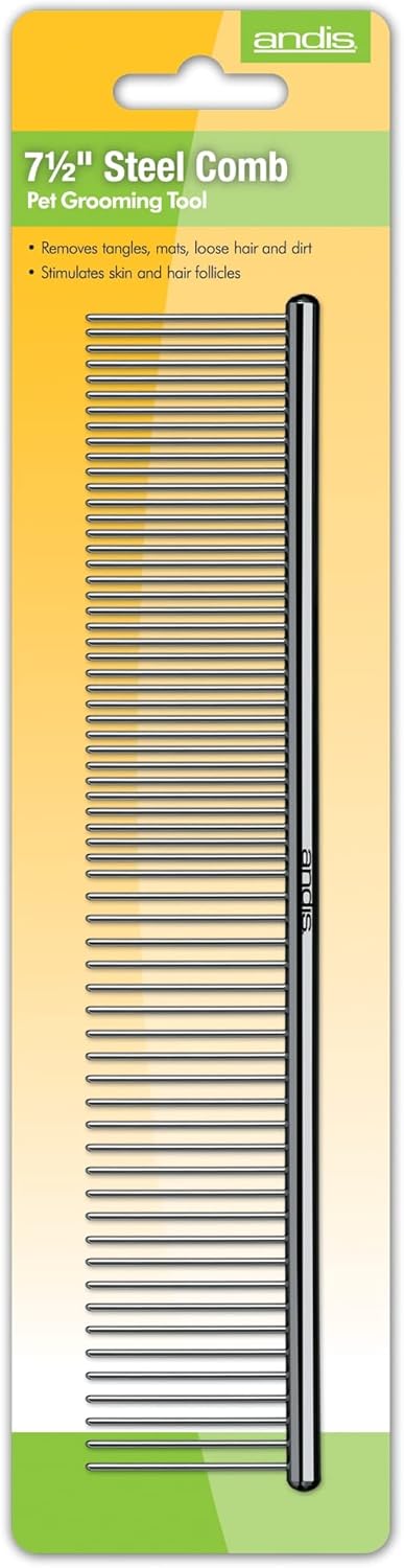 Andis Stainless Steel Pet Grooming Comb 7.5 Inch