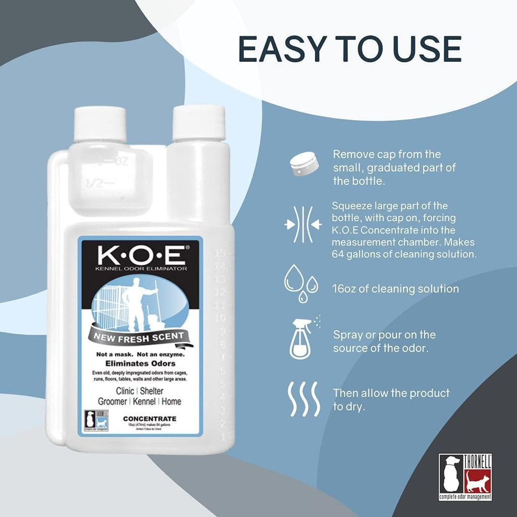 Thornell KOE Kennel Odor Eliminator 16 Ounce Concentrate Fresh Scent