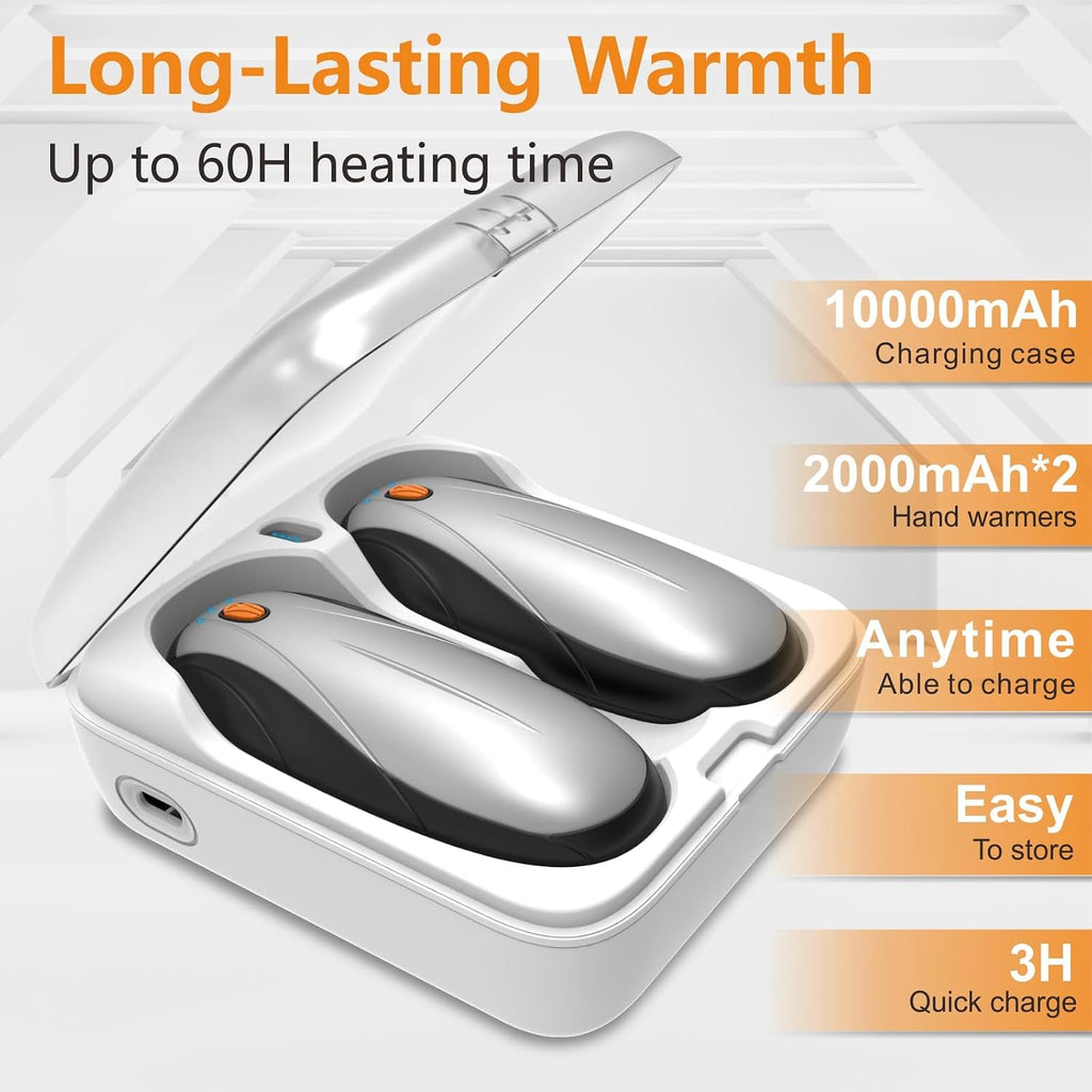 Rechargeable Hand Warmers 2-Pack 14000mAh Quick Charge Portable Heater Gifts