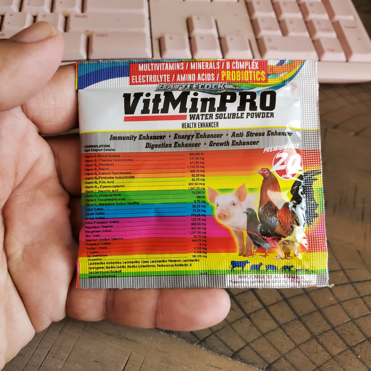 2pack VitMin Pro Water Soluble Powder Multi Vitamins Minerals Probiotics 20gram