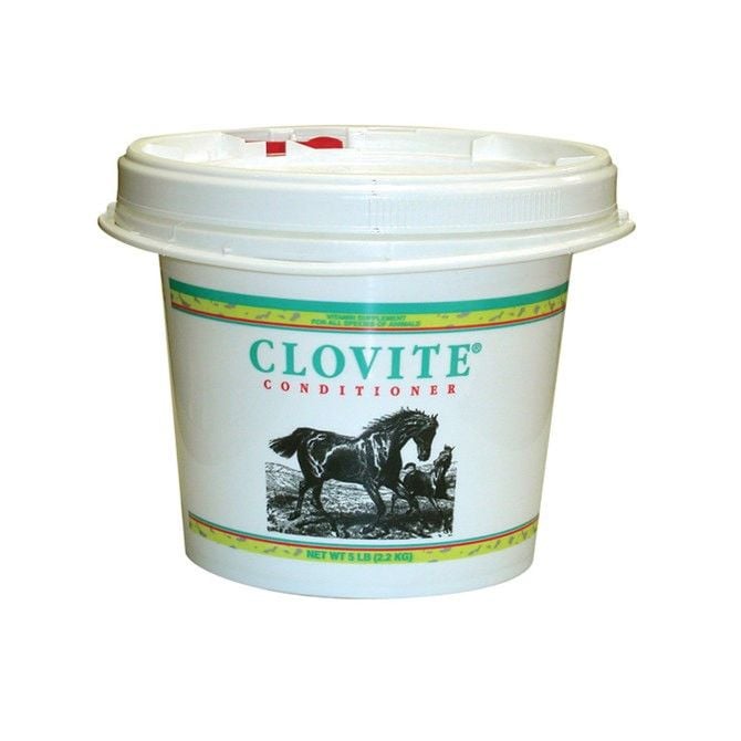 Clovite Conditioner Vitamin Supplement 5lb Palatable Soybean Base with Vitamin A D B12 for Horses Cattle Swine Poultry Dogs Cats
