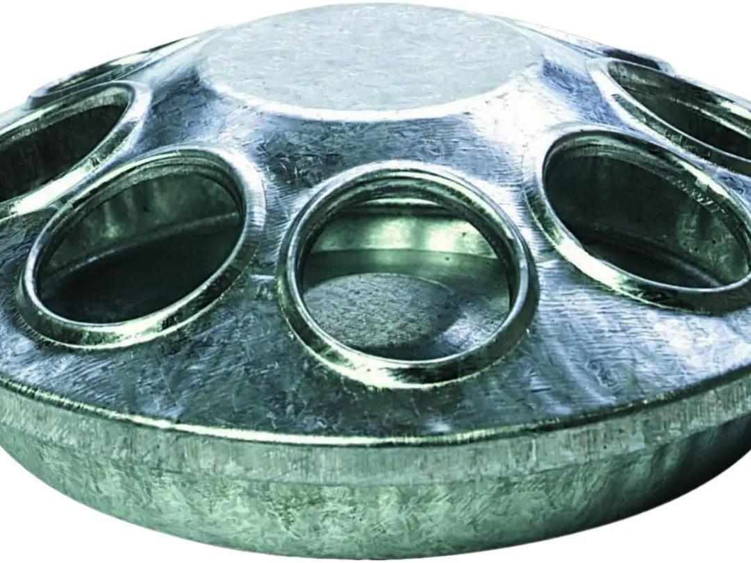 6pack Miller Manufacturing 9808 6-Inch Round Poultry Feeder,Grey/Silver