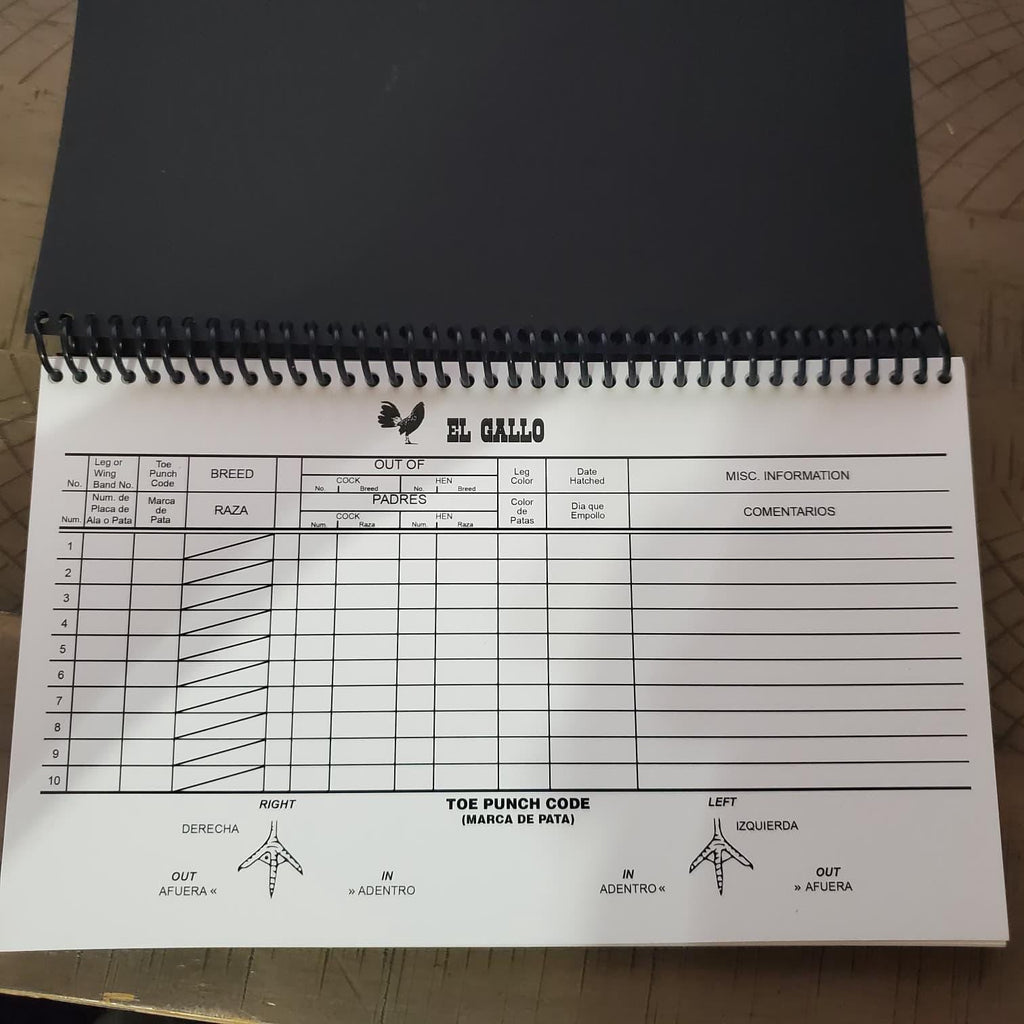 El Gallo Breeding Register Tracking Book for Poultry Chicken Gallos with Gold Chicken Design Essential for Managing Breeding Records