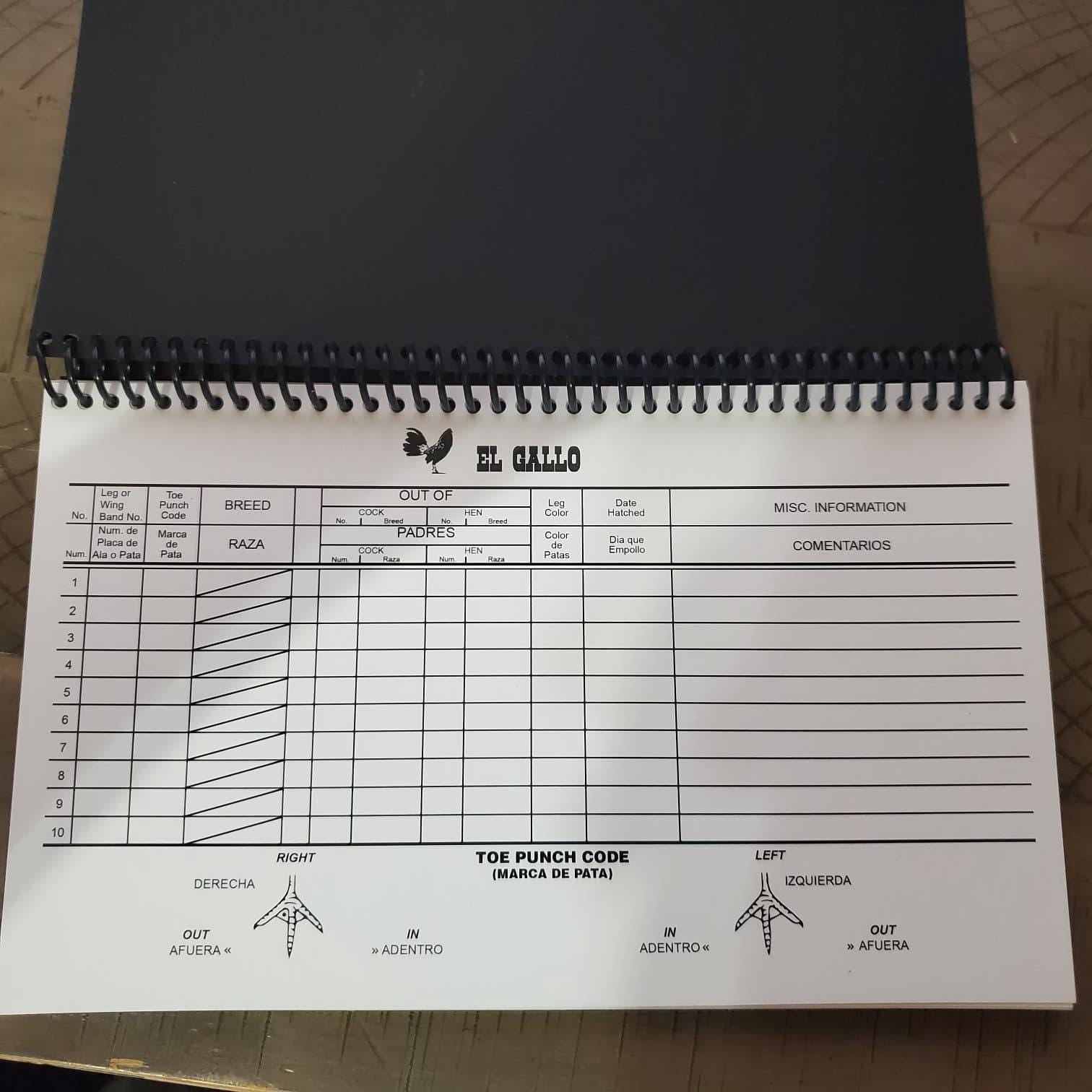 El Gallo Breeding Register Tracking Book for Poultry Chicken Gallos with Gold Chicken Design Essential for Managing Breeding Records