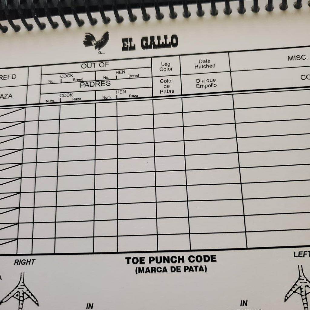 El Gallo Breeding Register Tracking Book for Poultry Chicken Gallos with Gold Chicken Design Essential for Managing Breeding Records