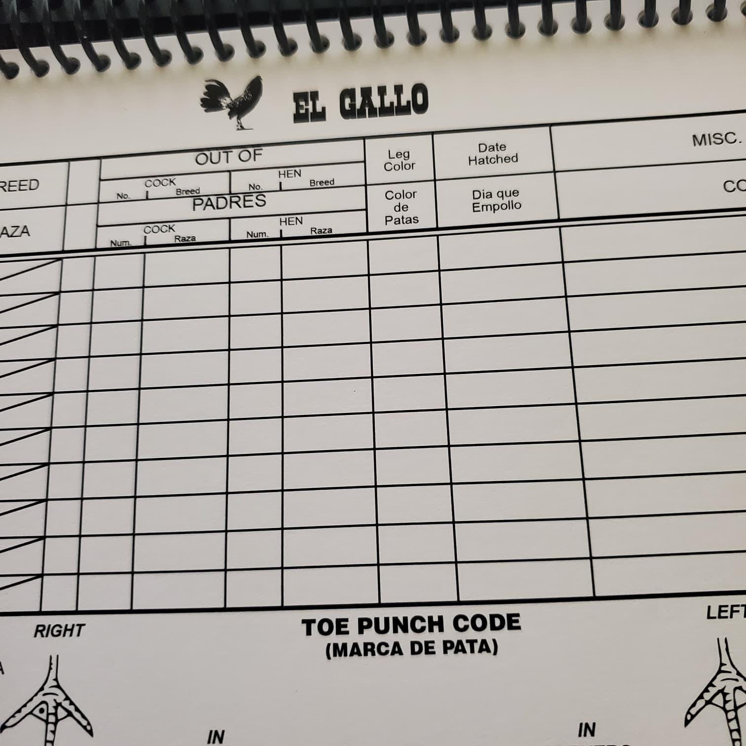 El Gallo Breeding Register Tracking Book for Poultry Chicken Gallos with Gold Chicken Design Essential for Managing Breeding Records
