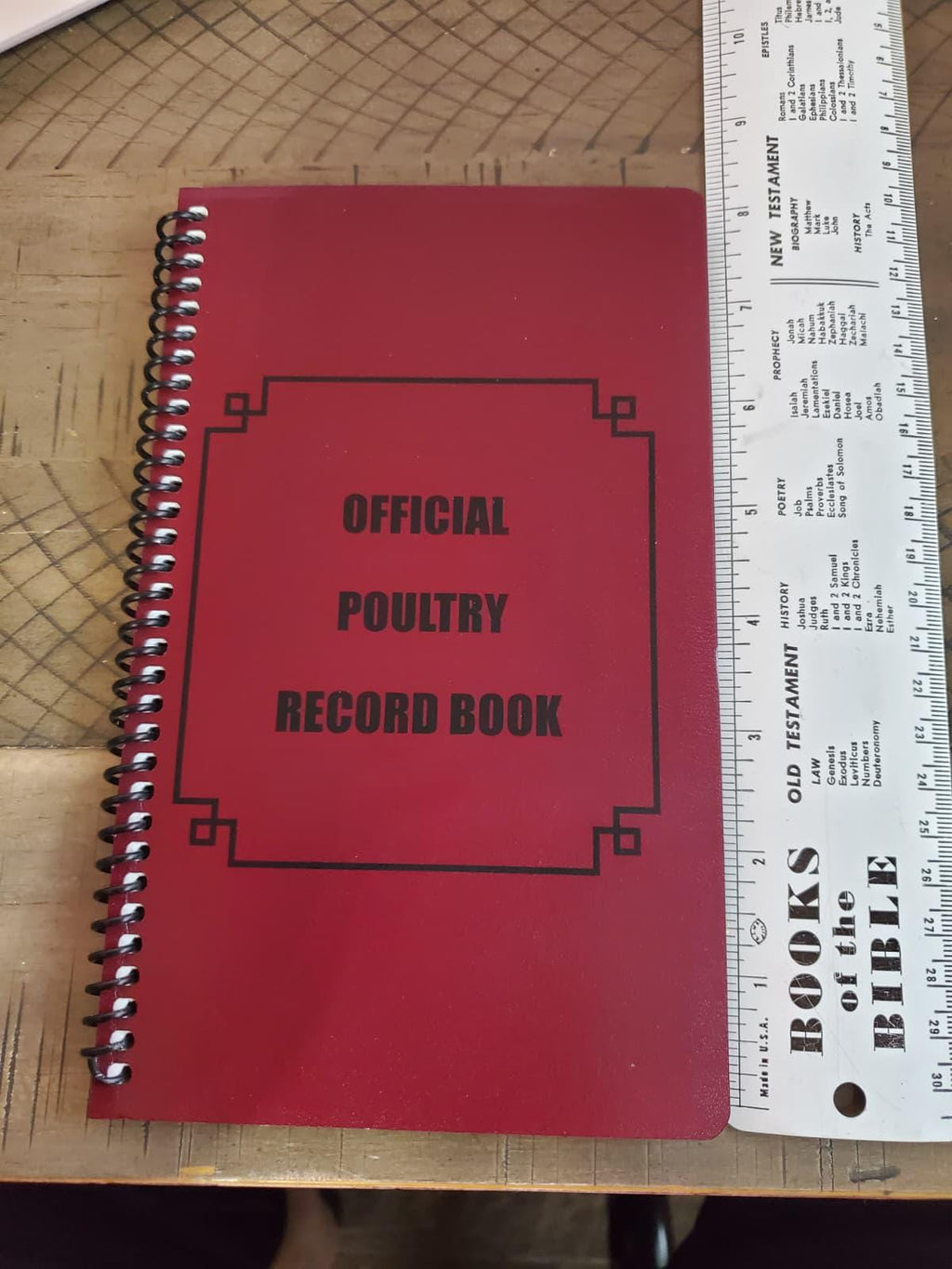 Official Poultry Record Book Heavy Weight Paper Spiral Bound with 15 Breeding Pages & 5 Blank Notes Libro oficial de registro de aves de cor