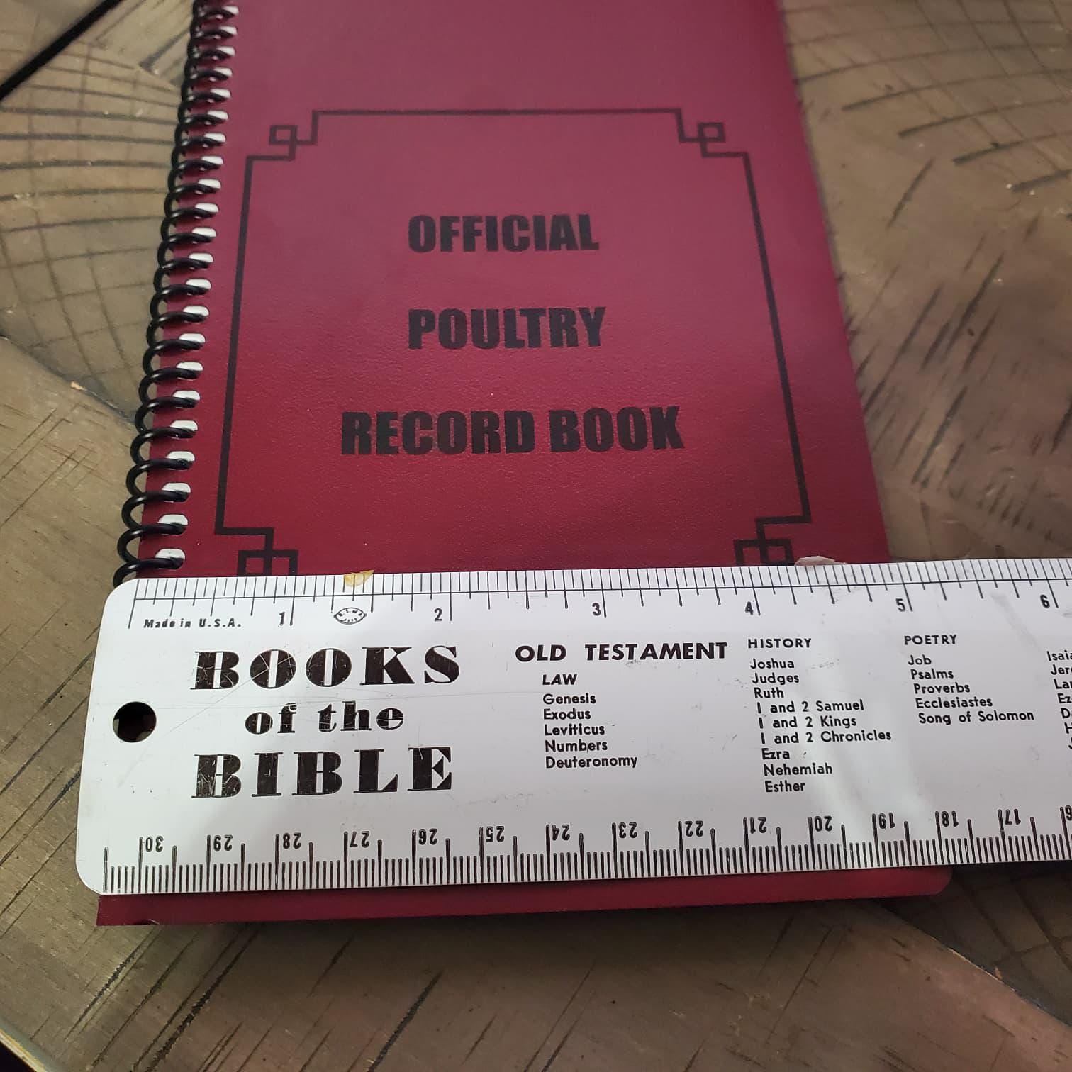Official Poultry Record Book Heavy Weight Paper Spiral Bound with 15 Breeding Pages & 5 Blank Notes Libro oficial de registro de aves de cor