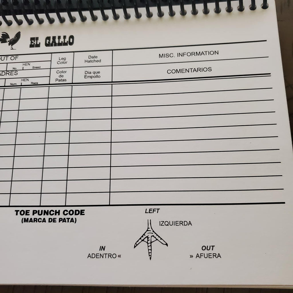 El Gallo Breeding Register Tracking Book for Poultry Chicken Gallos with Gold Chicken Design Essential for Managing Breeding Records