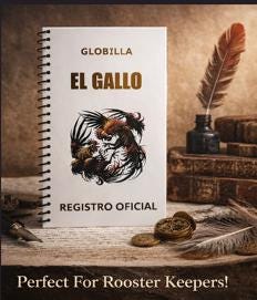 Rooster Breeding Record Book Spiral Bound | Bilingual English Spanish | El Gallo Registro Oficial | Toe Punch & Leg Band Breeding Log