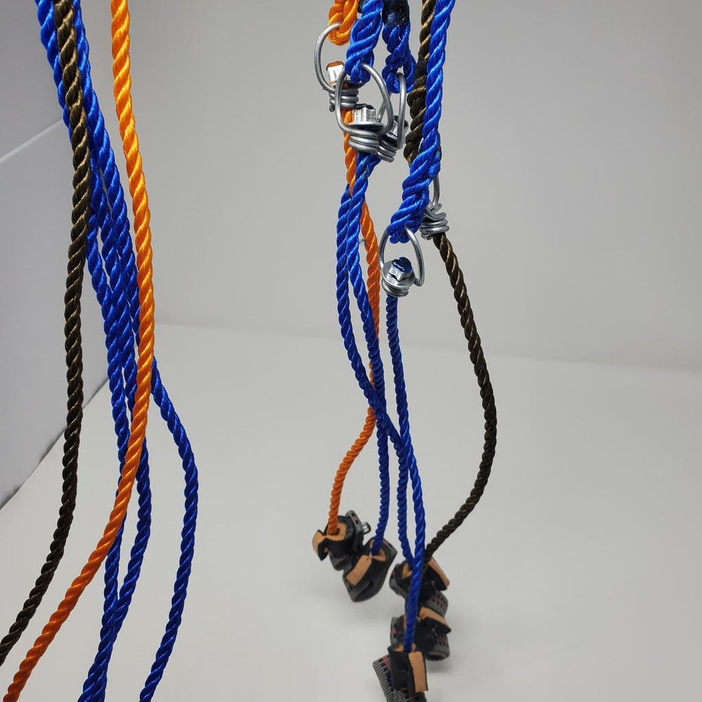 Heavy Duty Gamefowl Rooster Tie Cord #12 (6mm x 7ft) – Durable Poultry Tether Line with Secure Clamp & Swivel Ring
