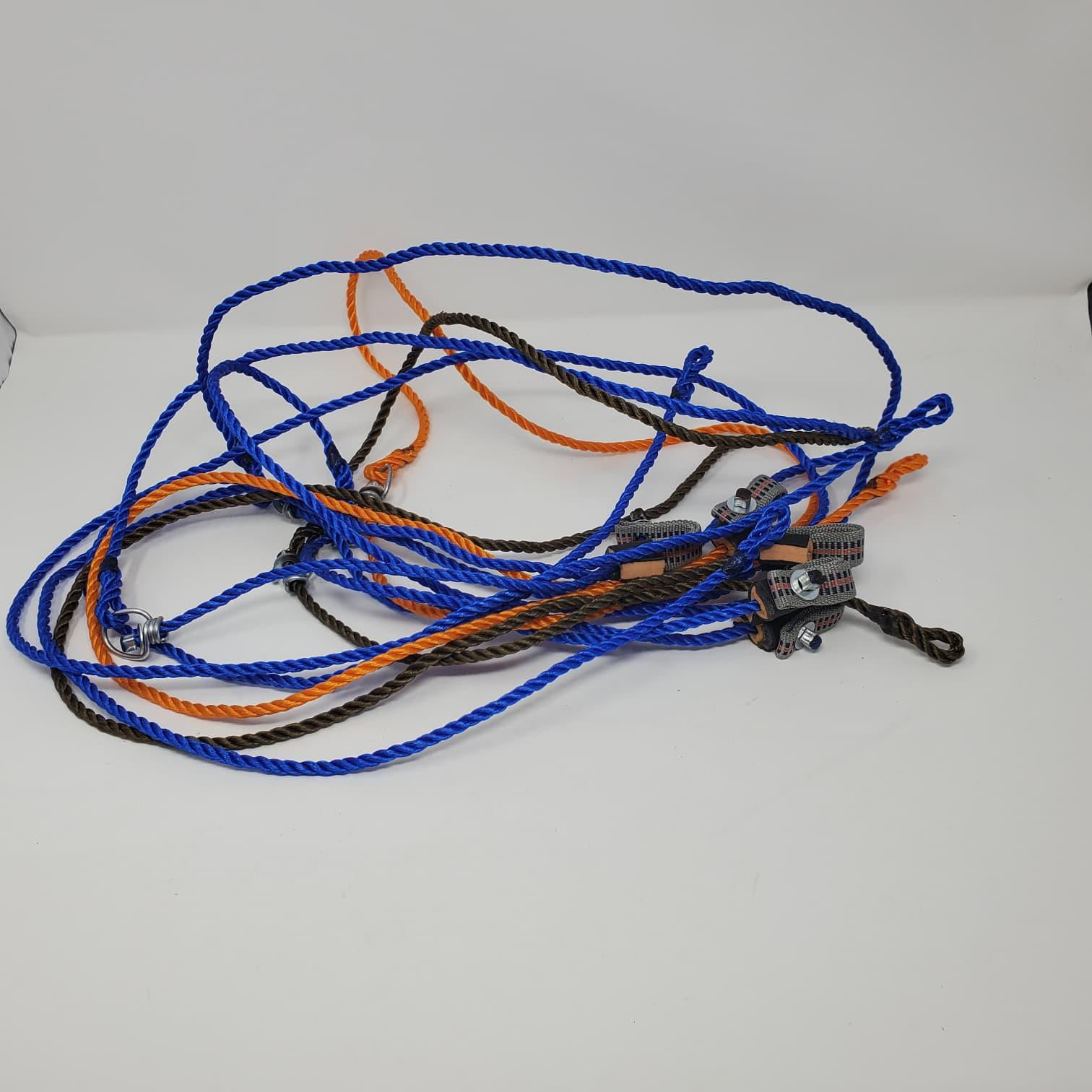Heavy Duty Gamefowl Rooster Tie Cord #12 (6mm x 7ft) – Durable Poultry Tether Line with Secure Clamp & Swivel Ring