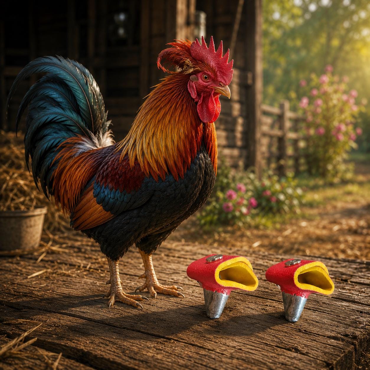 Leather Leg Weight for Gamefowl Rooster Red Yellow Poultry Accessory