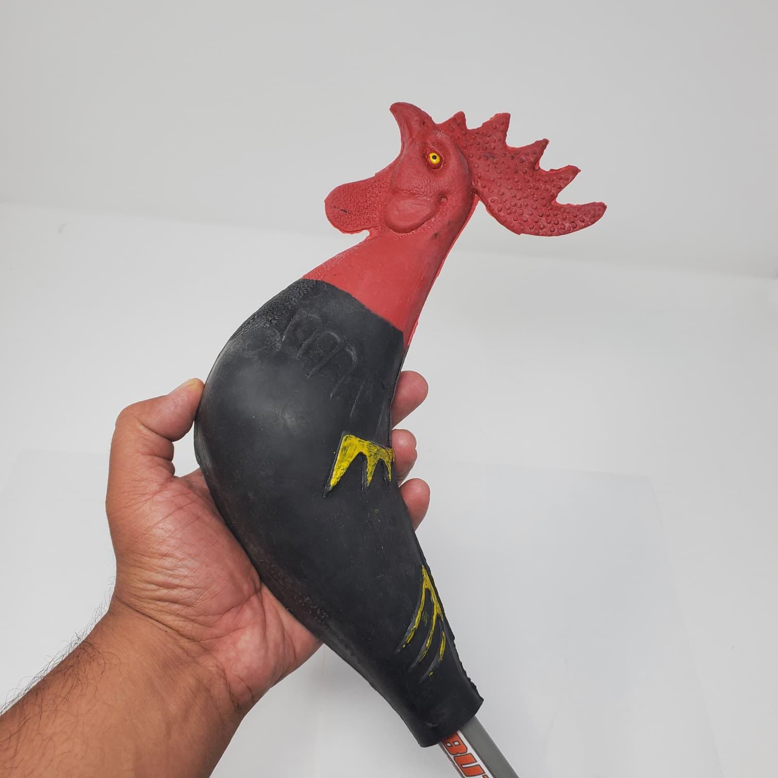 Handheld Chicken Training Wand with Rubber Chicken Head & Foam Grip Handle Farm Equipment
