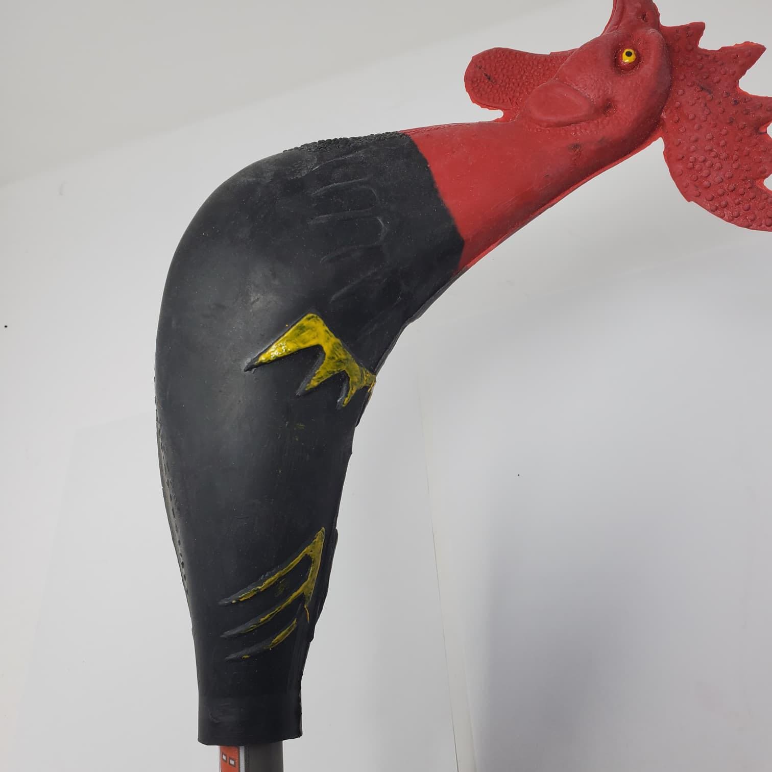 Handheld Chicken Training Wand with Rubber Chicken Head & Foam Grip Handle Farm Equipment