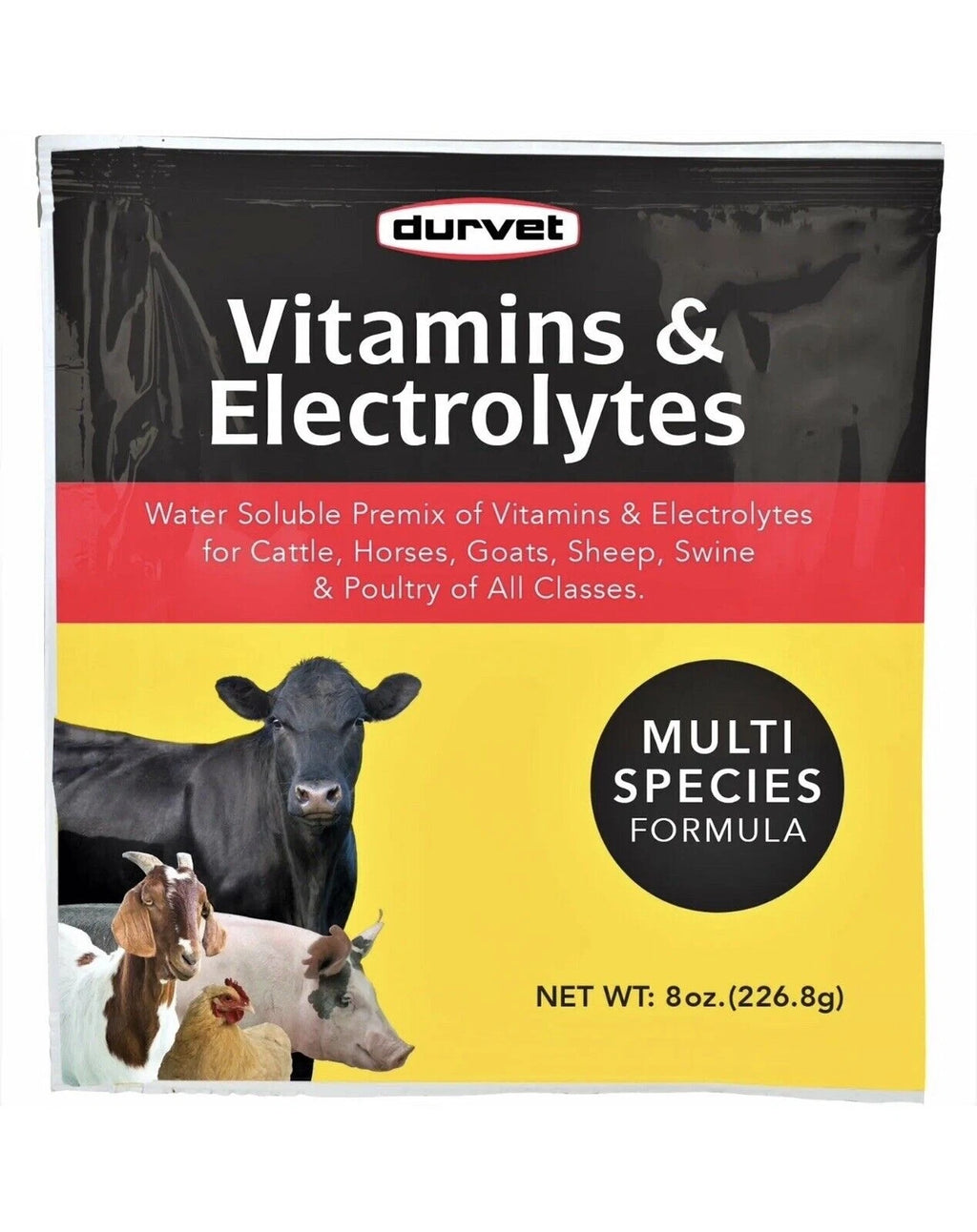 Durvet Vitamins & Electrolytes Water Soluble Premix – 8 oz.