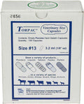 Veterinary Size Gelatin Capsules  1/8oz 1/2oz 1oz  horses, cows, sheep, goats