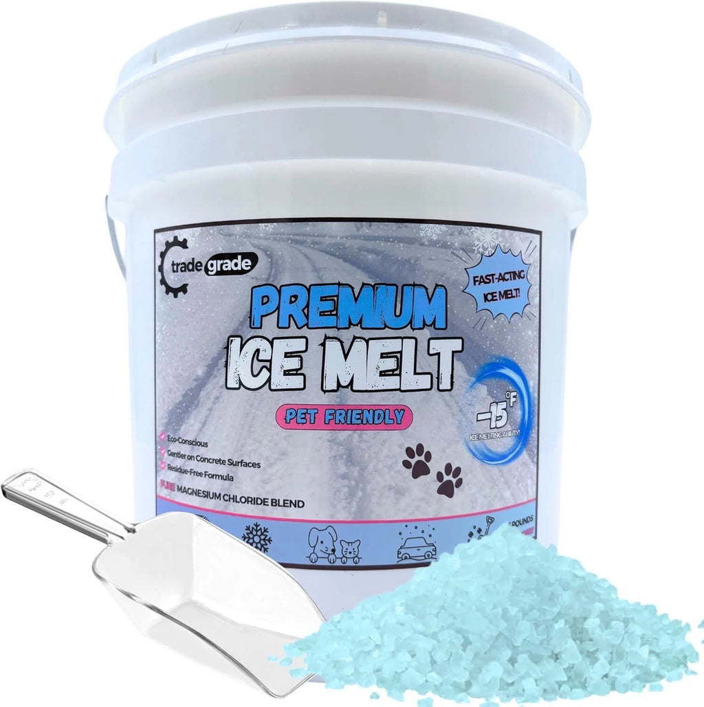 Pet Friendly Ice Melt Fast-Acting Magnesium Chloride Formula Safer for Pets