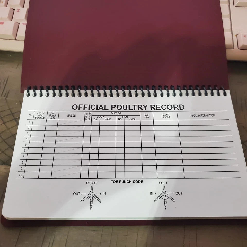 Official Poultry Record Book - Heavy Weight Paper Spiral Bound with 15 Breeding Pages & 5 Blank Notes for Accurate Animal Breeding Management