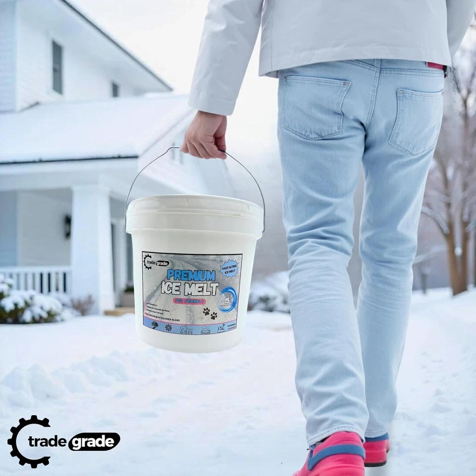 Pet Friendly Ice Melt Fast-Acting Magnesium Chloride Formula Safer for Pets