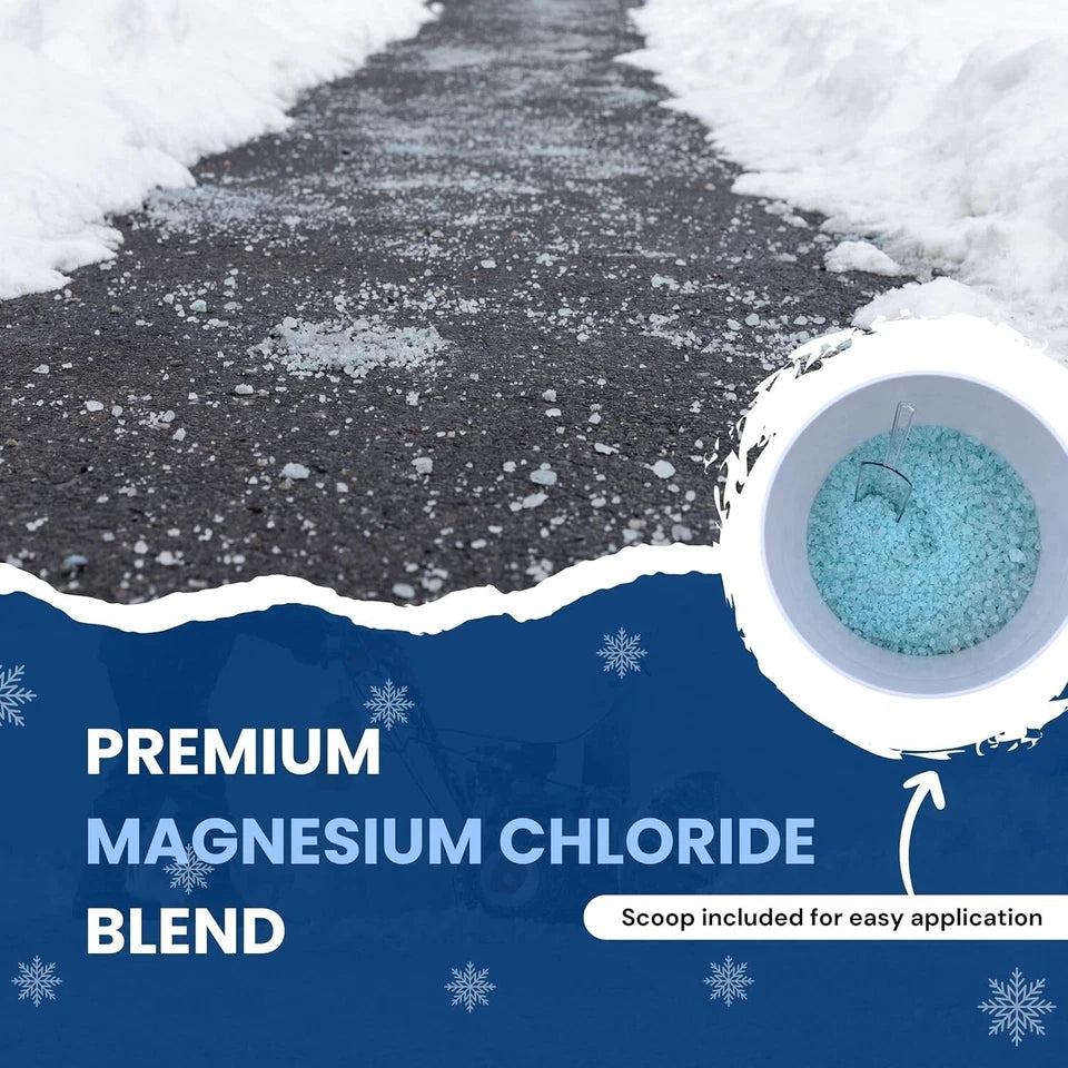 Pet Friendly Ice Melt Fast-Acting Magnesium Chloride Formula Safer for Pets